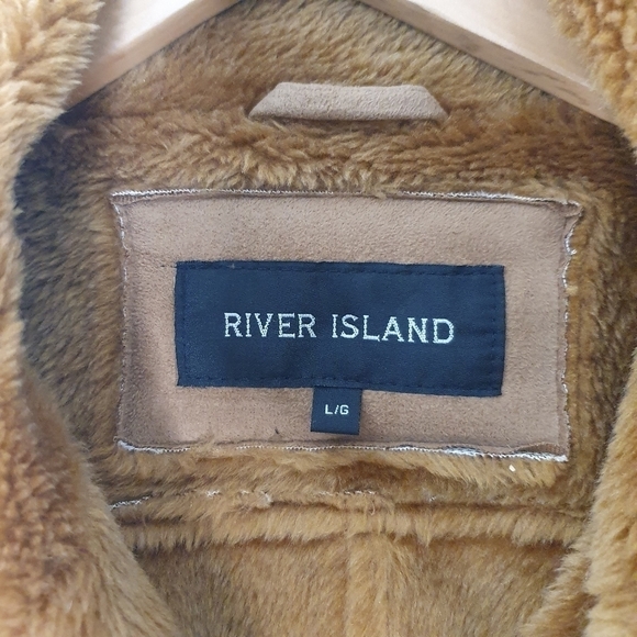 River Island Faux Sherling Suede Jacket Size L - Picture 5 of 10